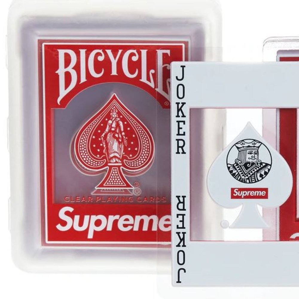 SUPREME Playing Cards bogo red clear poker
